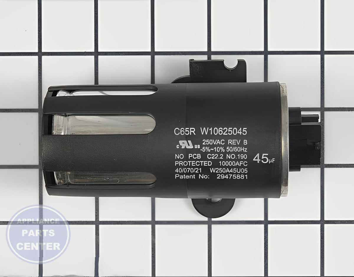 WHIRLPOOL CAPACITOR W11158830 - Main view showing energy-efficient design for WPL models