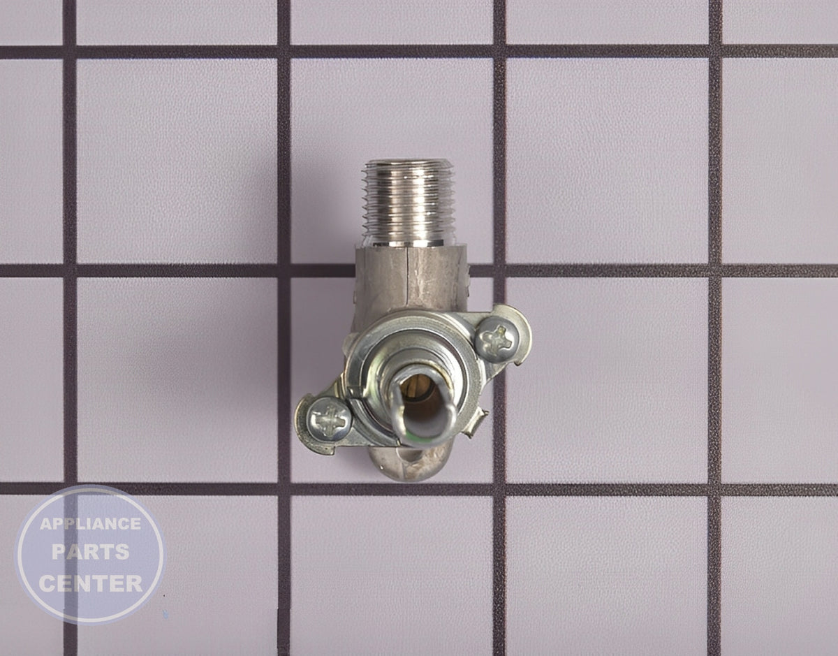 Surface Burner Valve W11163975 - Side view with 2.5 x 2.5 x 3 inches measurements