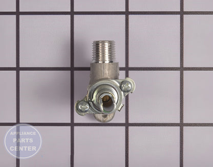 Surface Burner Valve W11163975 - Side view with 2.5 x 2.5 x 3 inches measurements