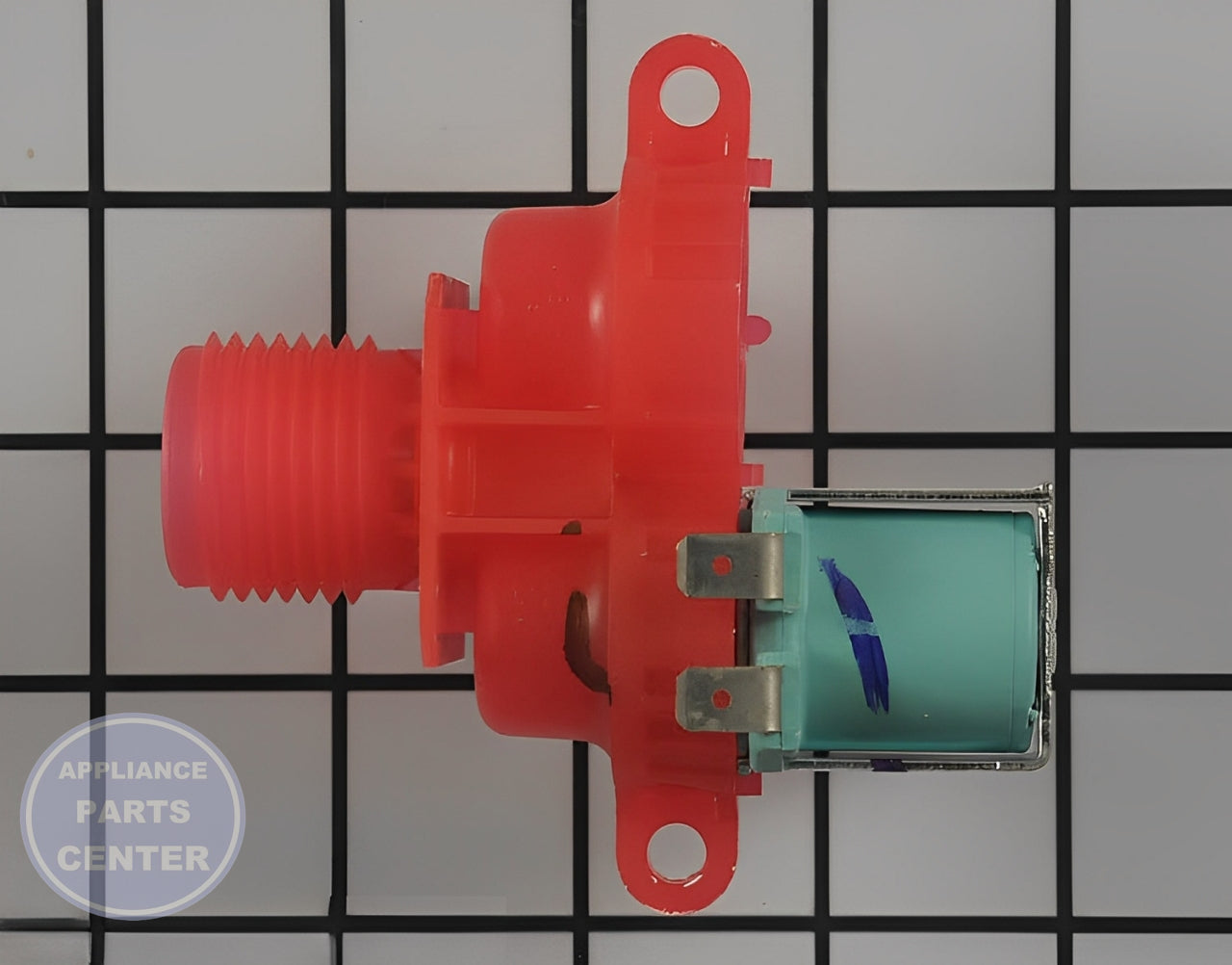 WHIRLPOOL VALVE W11168743 - Side view with precise measurements