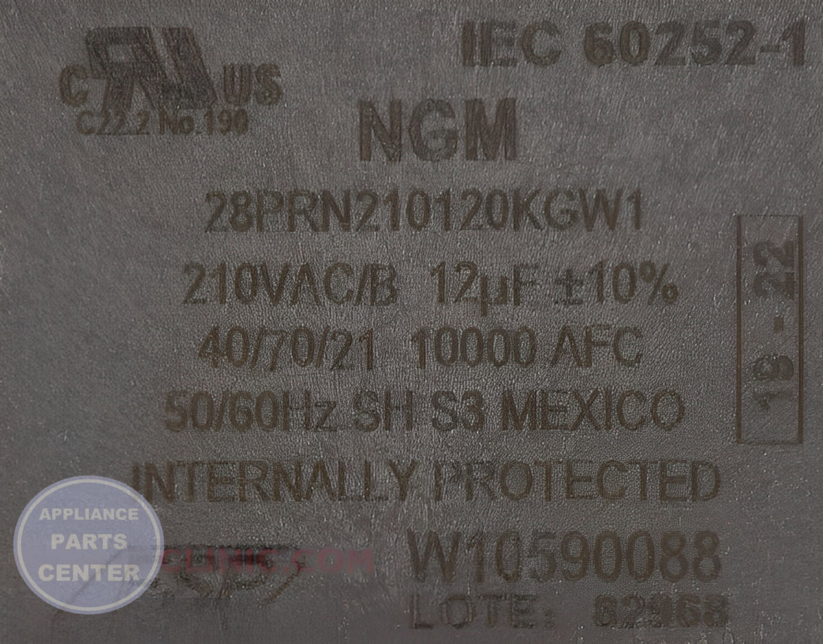 Maytag Run Capacitor W11179313 - Installation in Maytag model showing mounting points