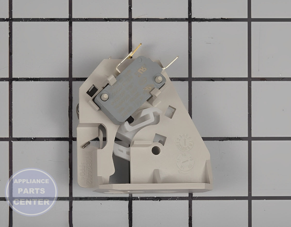 WHIRLPOOL DOOR SWITCH W11197766 - Installation in WPL Microwave showing key mounting points