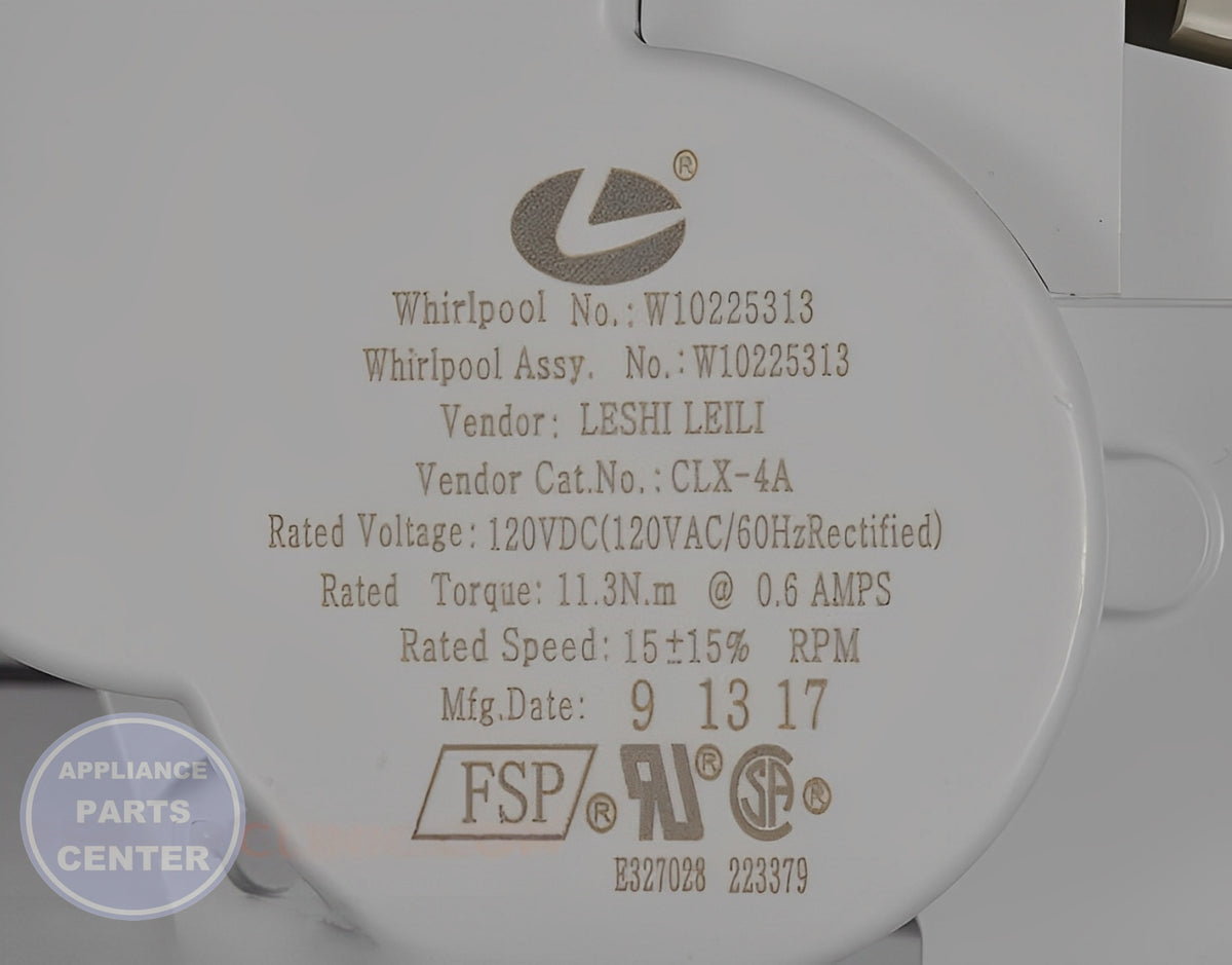 WHIRLPOOL AUGER MOTOR W11202789 - Installation in WPL Refrigerator showing key mounting points