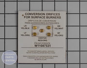 Maytag Whirlpool Conversion Kit W11204348 - Main view showing Gas Burner & Control Valve for Maytag and Whirlpool models