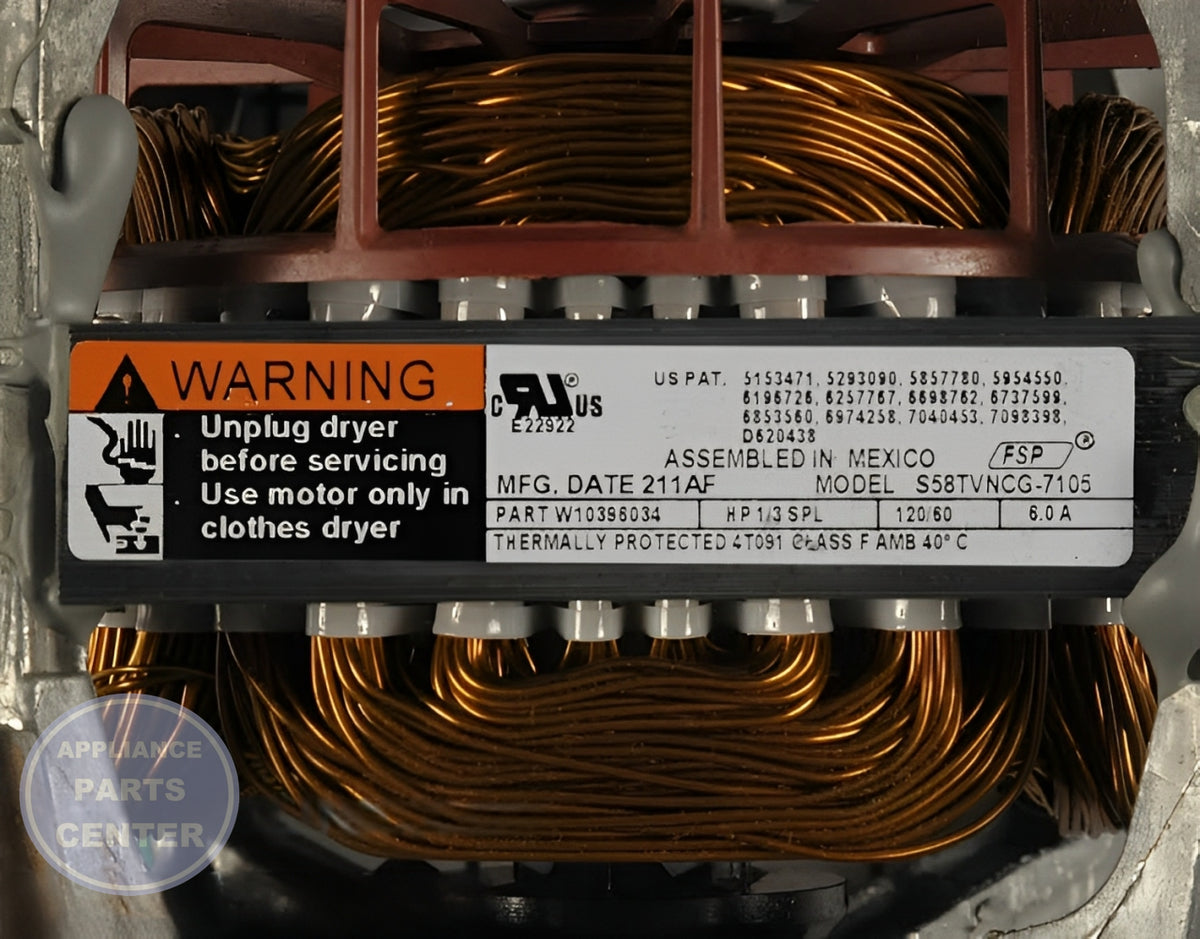 WHIRLPOOL DRIVE MOTOR W11234001 - Detailed view of high-performance technical details
