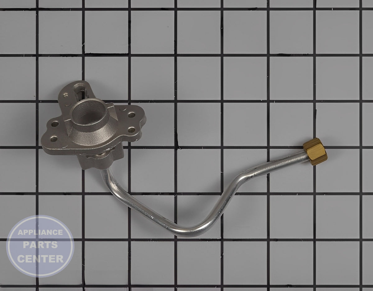 Surface Burner Orifice Holder W11234417 - Side view with precise measurements for accurate fit