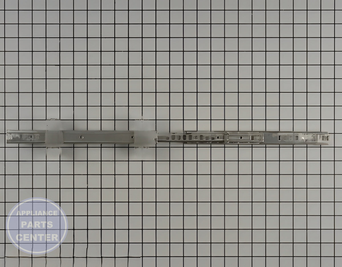 WHIRLPOOL DISHWASHER UPPER DISHRACK SLIDE TRACK LEFT SIDE W11259785 - Detailed view of heavy-duty materials