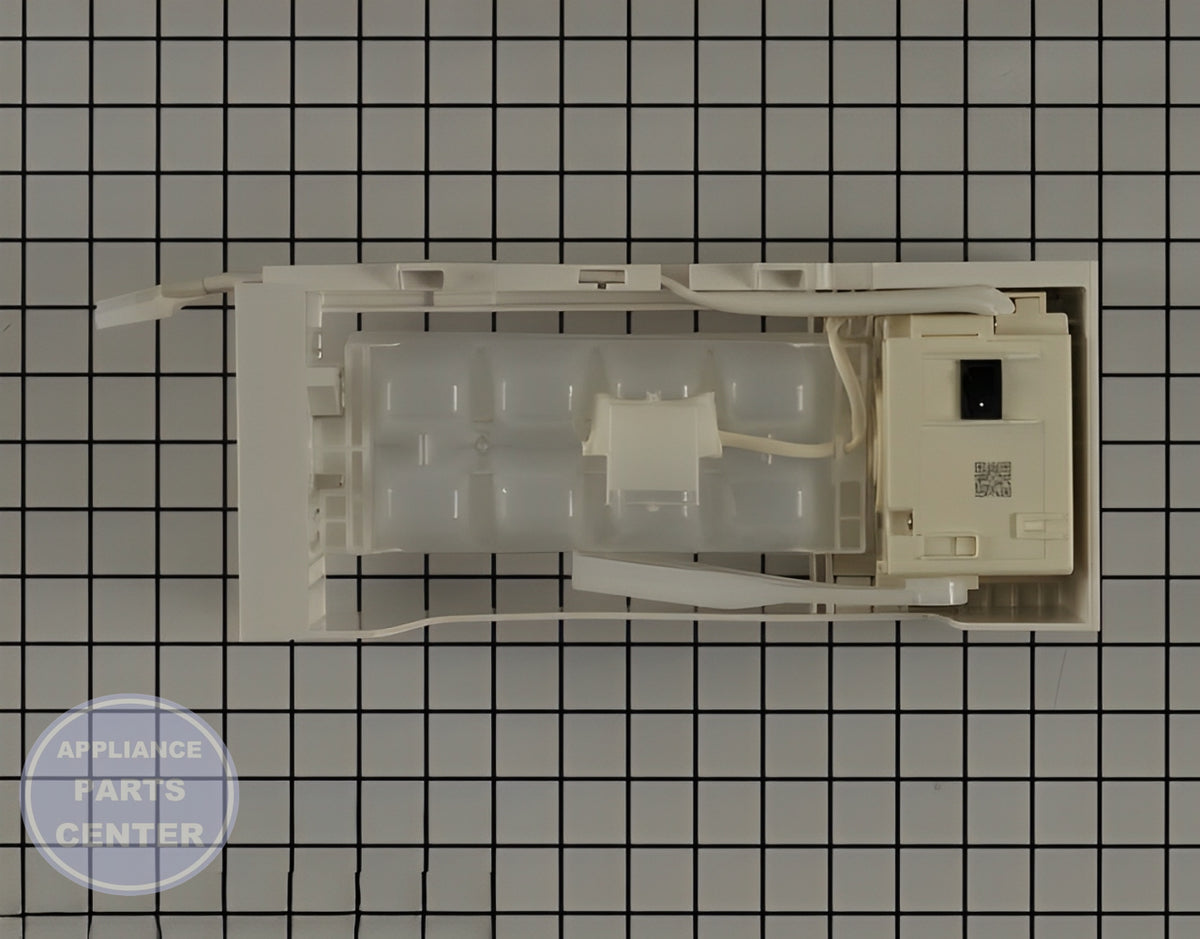 WHIRLPOOL W11284458 ICE MAKER ASSEMBLY - Side view with precise measurements and specifications