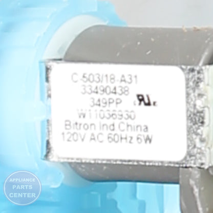 VALVE W11316256 - Side view with up to 120 PSI pressure capacity