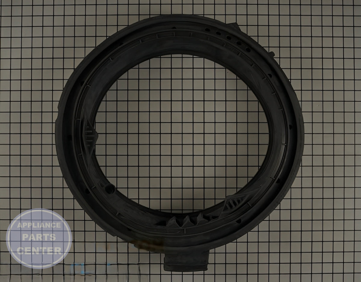 WHIRLPOOL BELLOW W11318722 - Detailed view of flexible rubber and precise dimensions