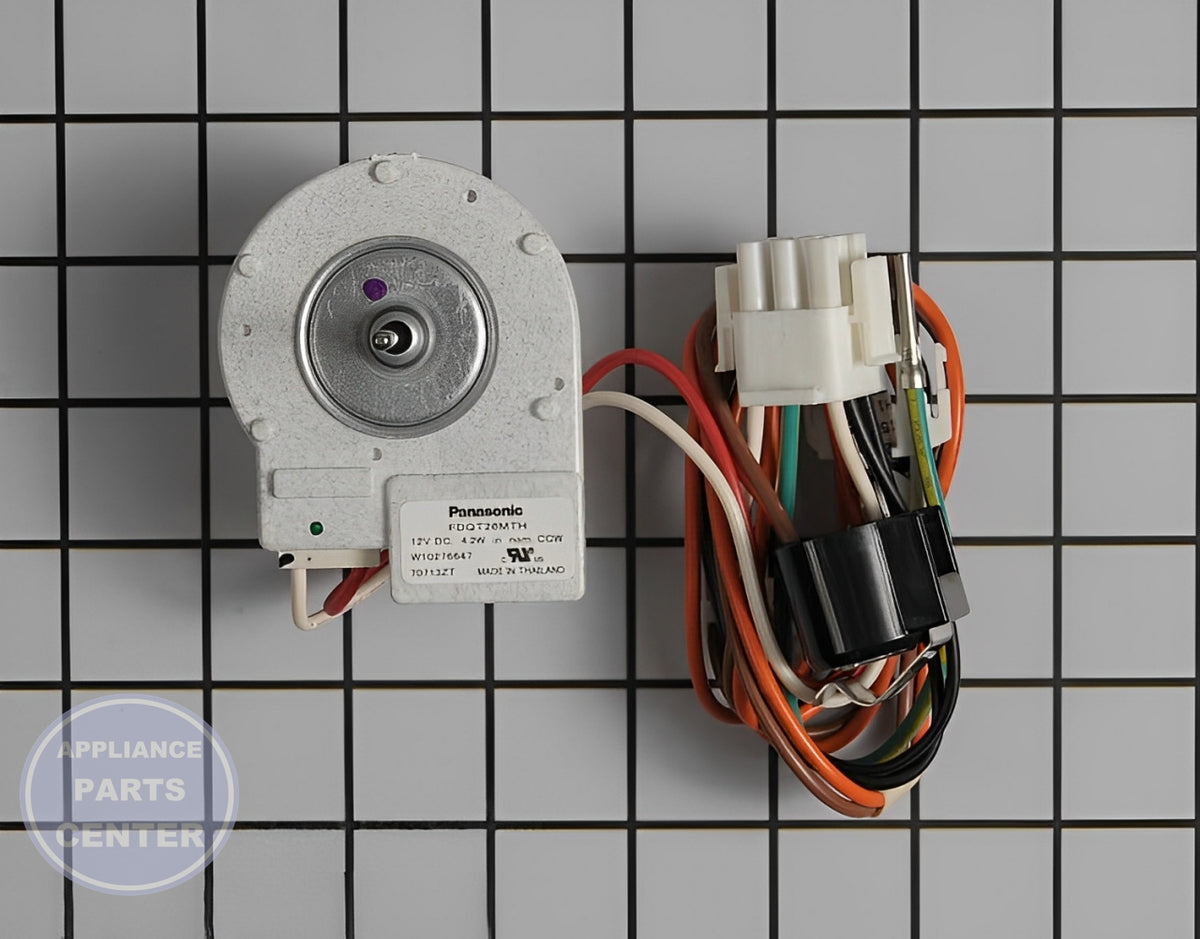 WHIRLPOOL REFRIGERATOR EVAPORATOR FAN MOTOR W11334745 - Main view showing efficient cooling for WPL models