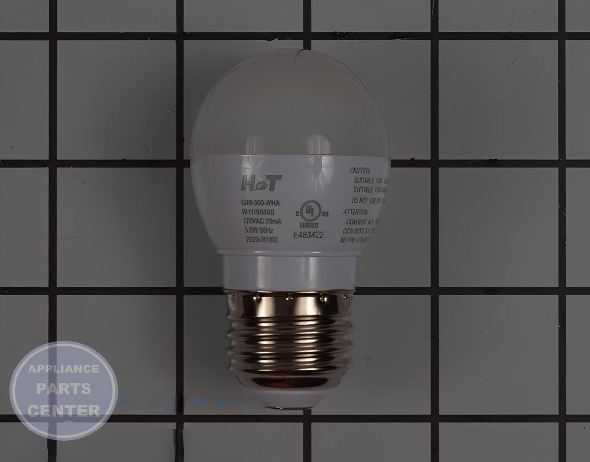 WHIRLPOOL LIGHT BULB W11338583 - Main view showing energy-efficient lighting for various models