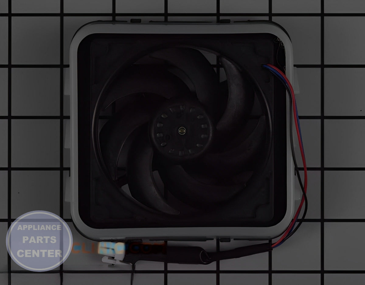 WHIRLPOOL REFRIGERATOR SCROLL FAN W11340145 - Installation in Whirlpool model showcasing key mounting points