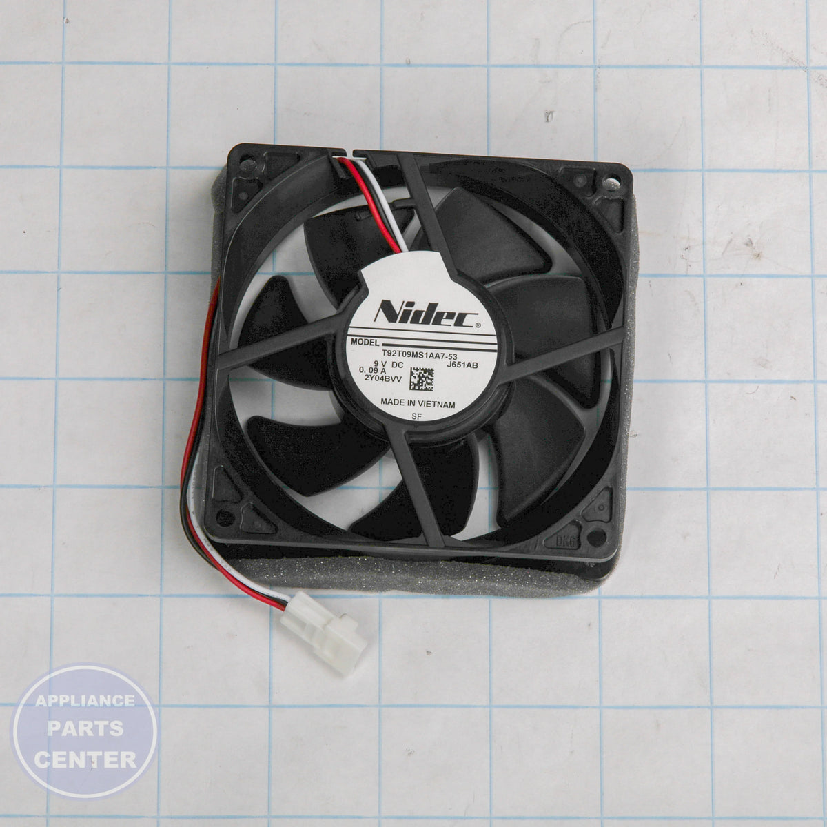 MOTOR-EVAP W11360536 - Side view with precise measurements