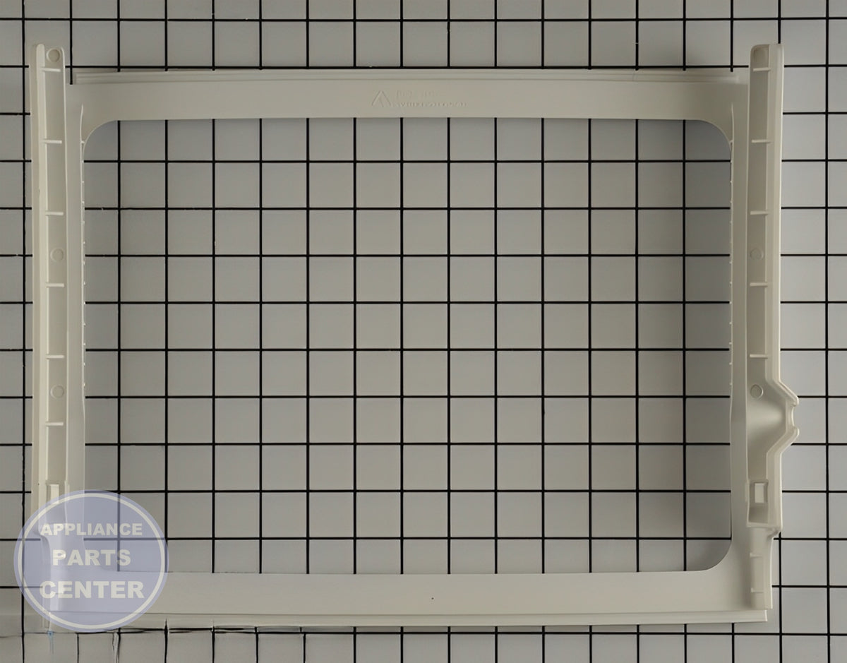 WHIRLPOOL SHELF FRAME W11368751 - Side view with exact measurements for precision fit