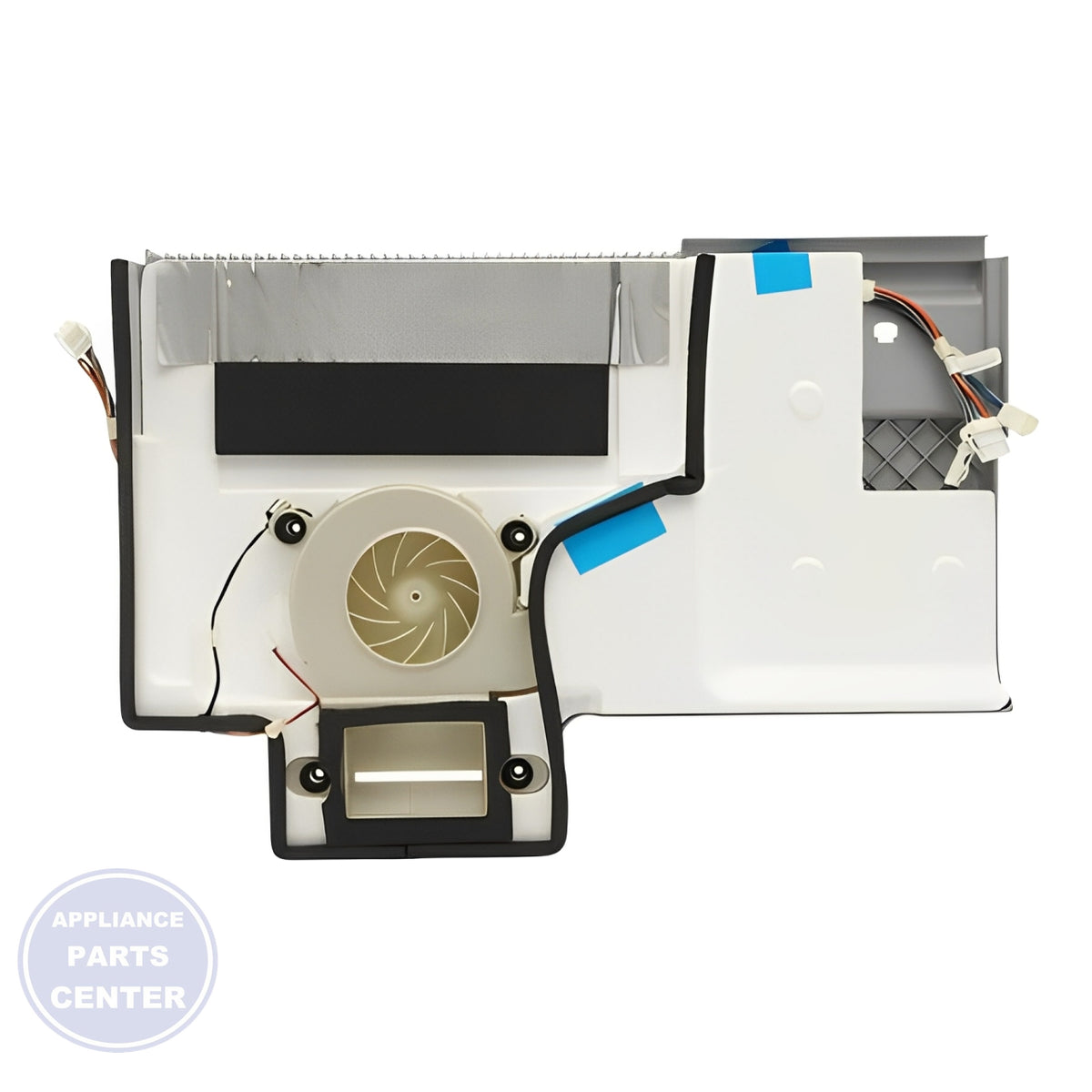 WHIRLPOOL EVAPORATOR FAN MOTOR W11395558 - Installation in Whirlpool model showing key mounting points