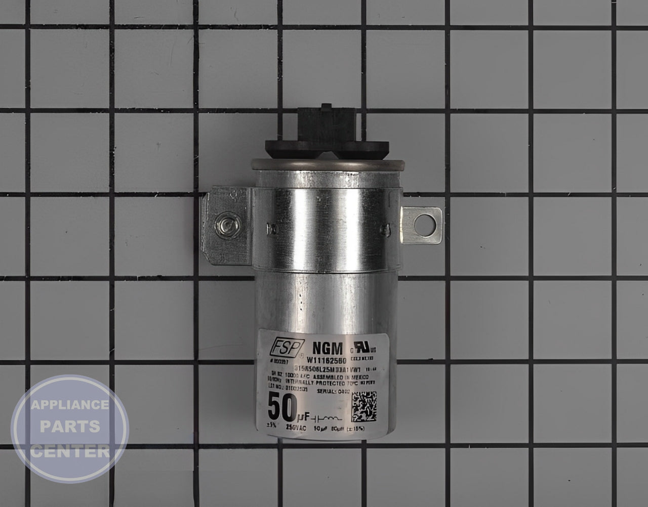 WHIRLPOOL WASHER CAPACITOR W11395618 - Main view showing high compatibility for Whirlpool models