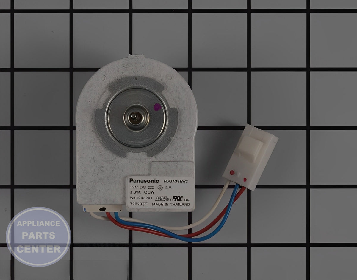 WHIRLPOOL Refrigerator Evaporator Motor W11396715 - Main view showing cooling efficiency for specific models