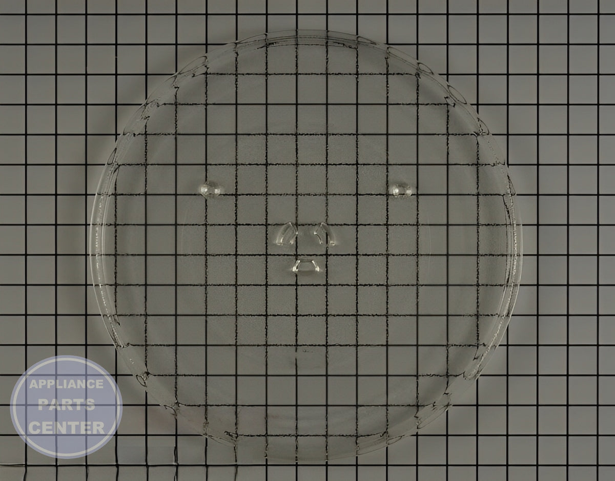WHIRLPOOL GLASS TRAY W11402532 - Main view showing efficient rotation for specific models