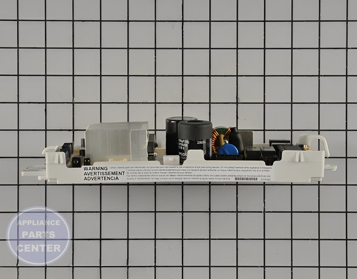 WHIRLPOOL Electronic Control Board W11417461 - Detailed view of circuit board and timer features