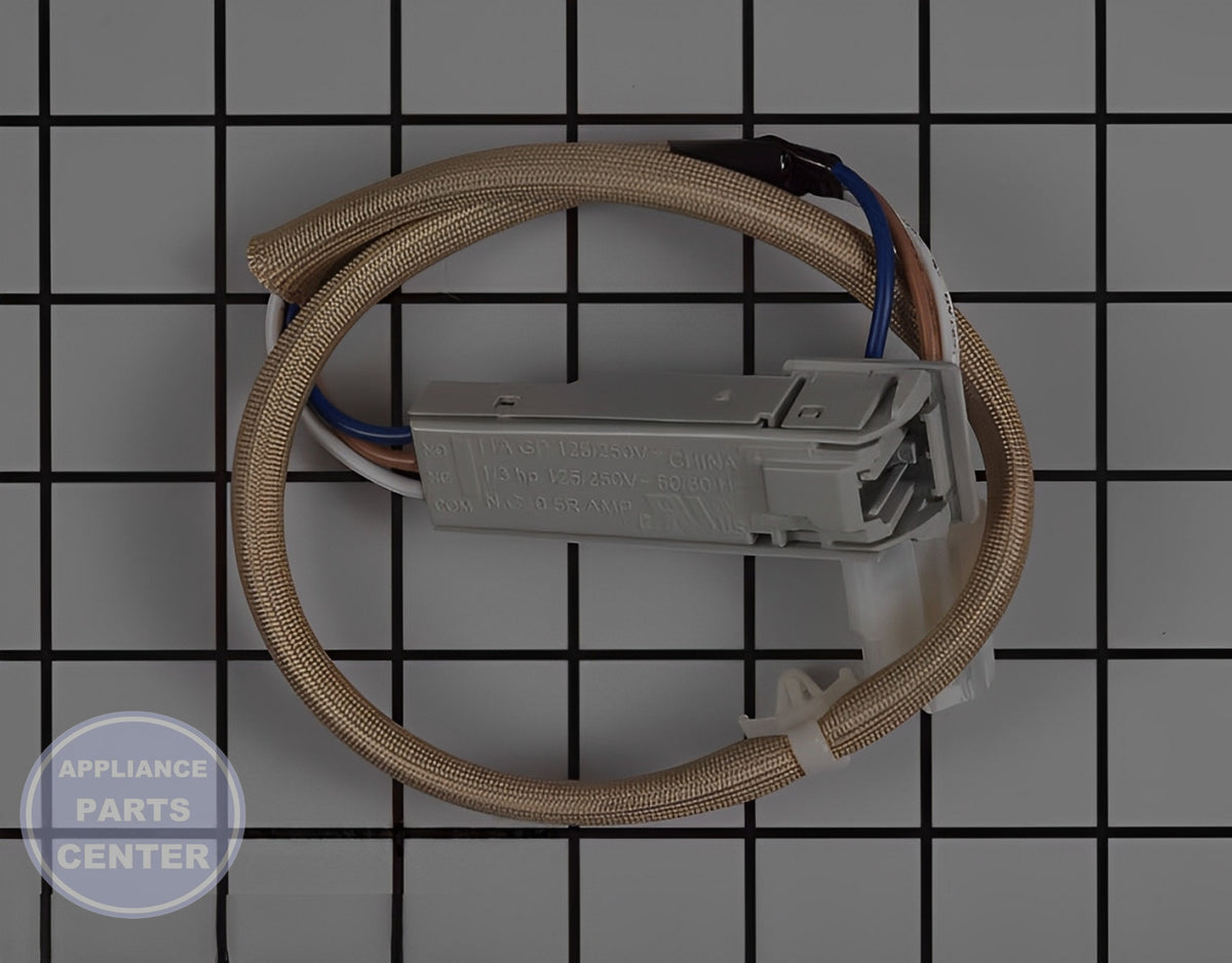 Whirlpool Door Switch W11427601 - Main view showing secure fastening for Whirlpool dryer models