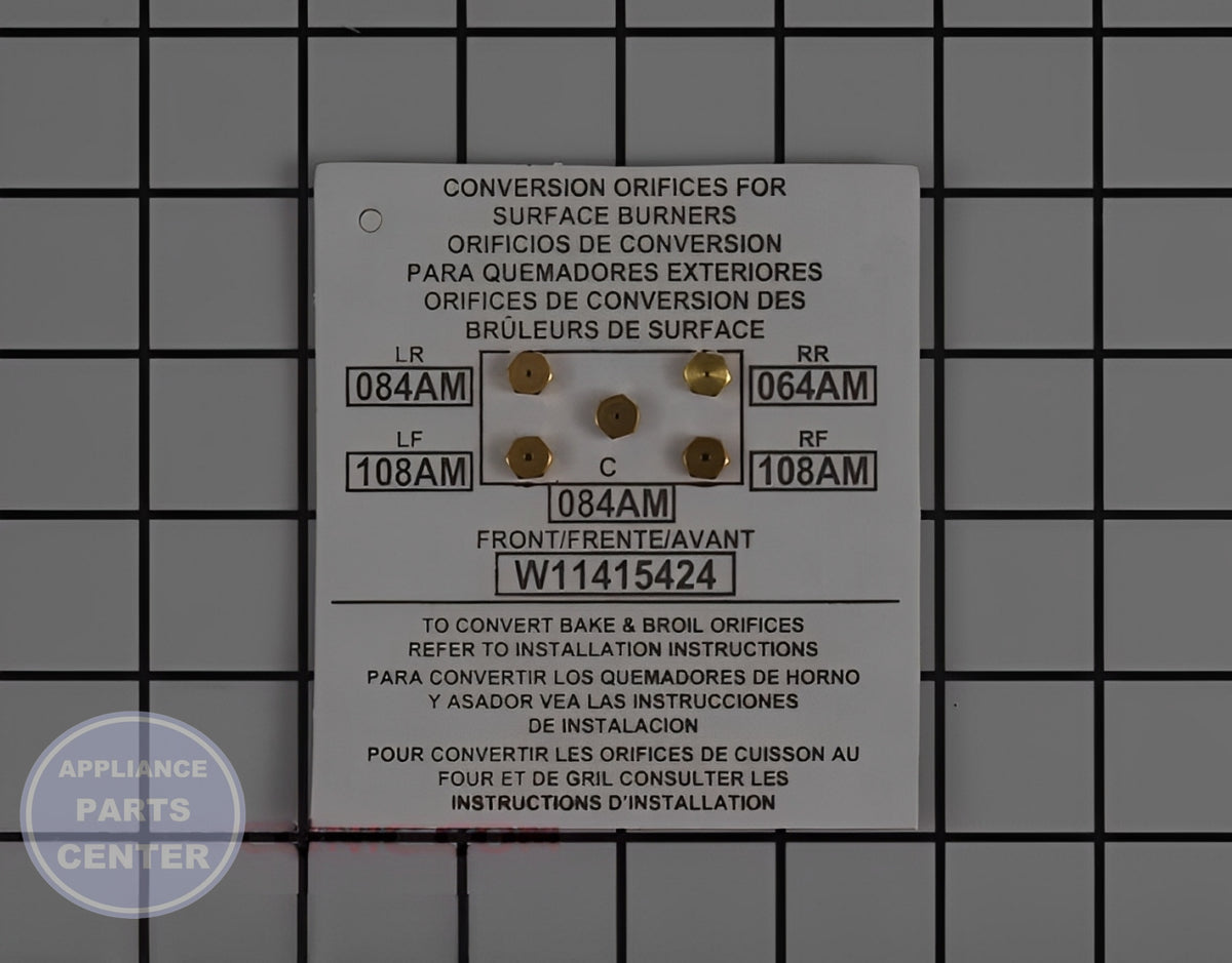 WHIRLPOOL GAS RANGE CONVERSION KIT | W11453918 – Appliance Parts Center