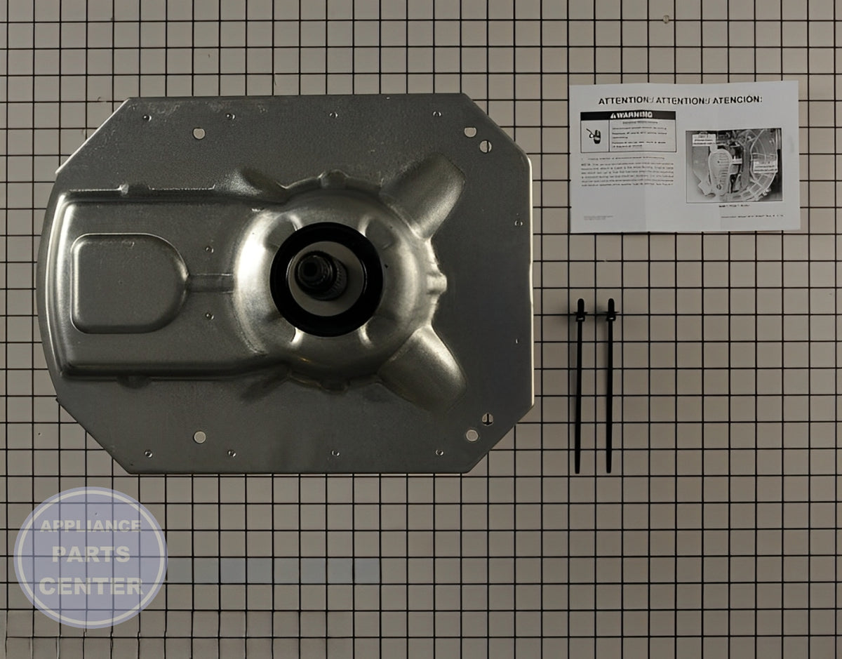 WHIRLPOOL TRANSMISSION W11454734 - Side view with precise engineering specs