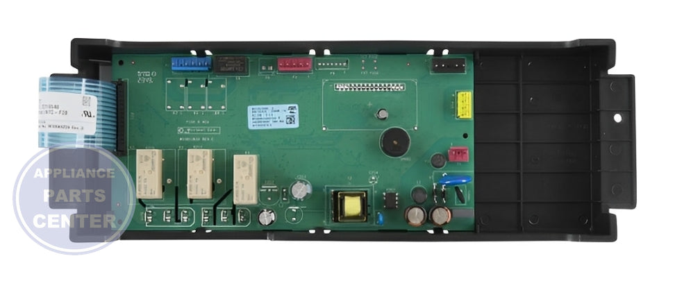 WHIRLPOOL CONTROL BOARD W11536794 - Side view with specific measurements and specs