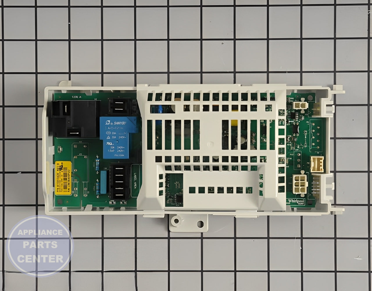 Whirlpool CONTROL BOARD W11537215 - Main view showing circuit board & timer for WPL Dryer
