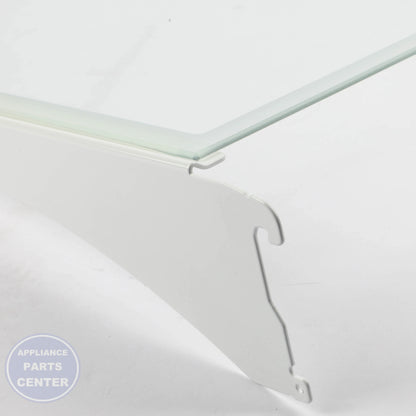 WPL SHELF-GLAS W11540779 - Installation in WPL Refrigerator showing secure mounting points
