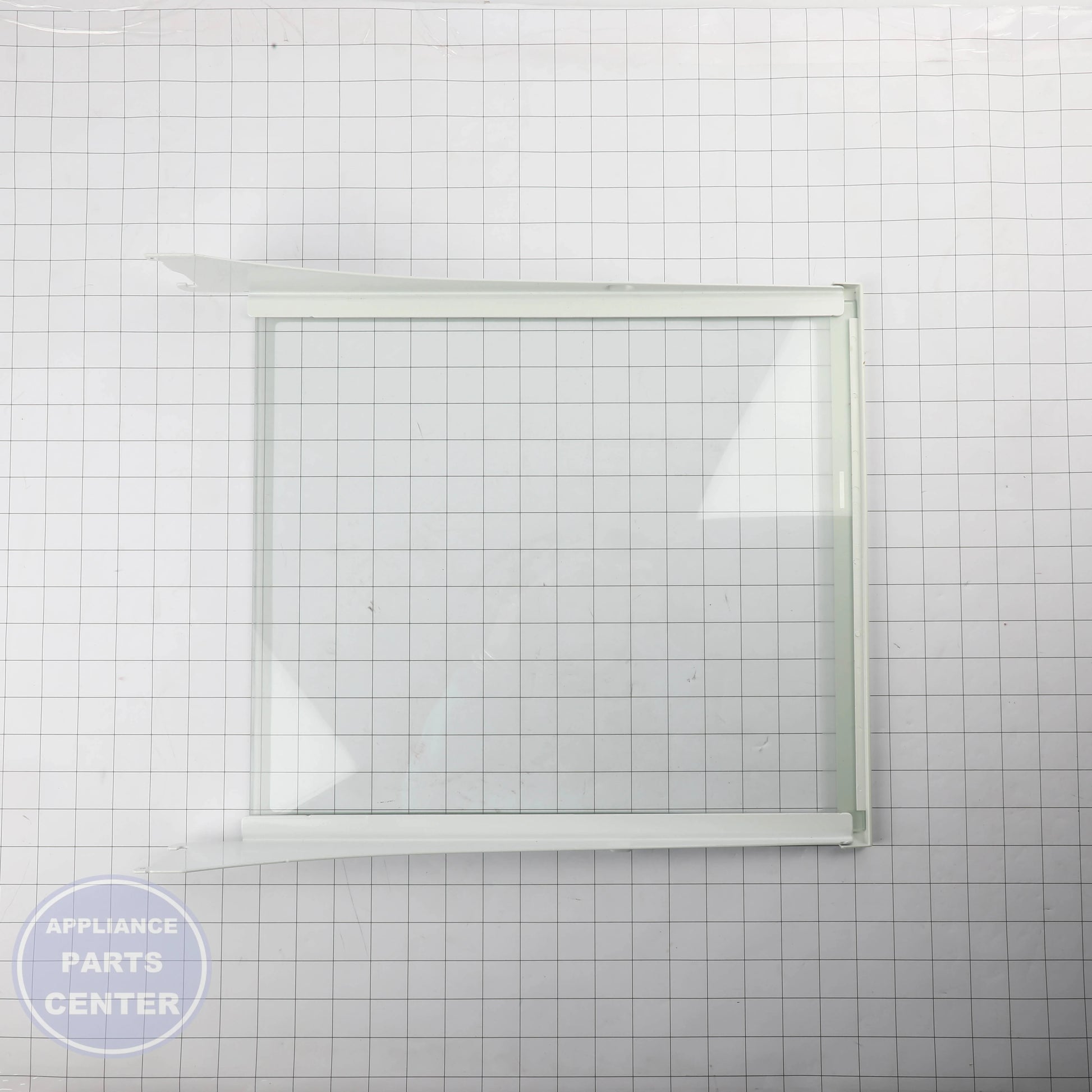 WPL SHELF-GLAS W11540779 - Installation in WPL Refrigerator showing secure mounting points