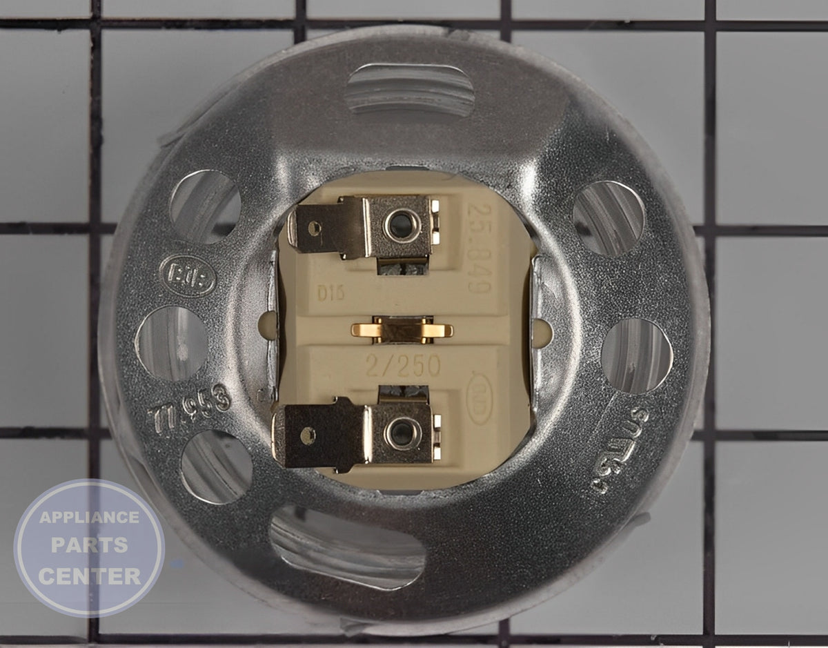 WHIRLPOOL RANGE OVEN LIGHT SOCKET W11594027 - Side view with precise specifications