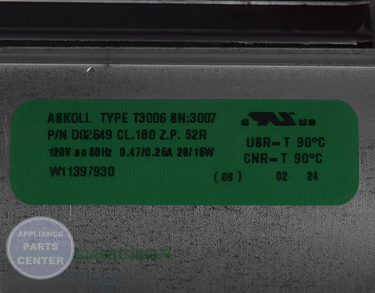 Whirlpool WHIRLPOOL BLOWER W11598119 - Installation in WPL Range model showcasing key mounting points