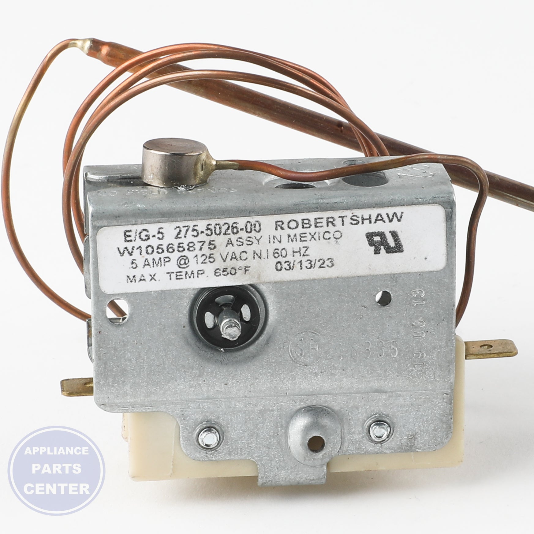 THRMST-FIX W11673272 - Side view with accurate temperature specs