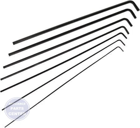 [Brand] 7-Piece 12" Long Arm Hex Key Set - Main view showing versatility for various models
