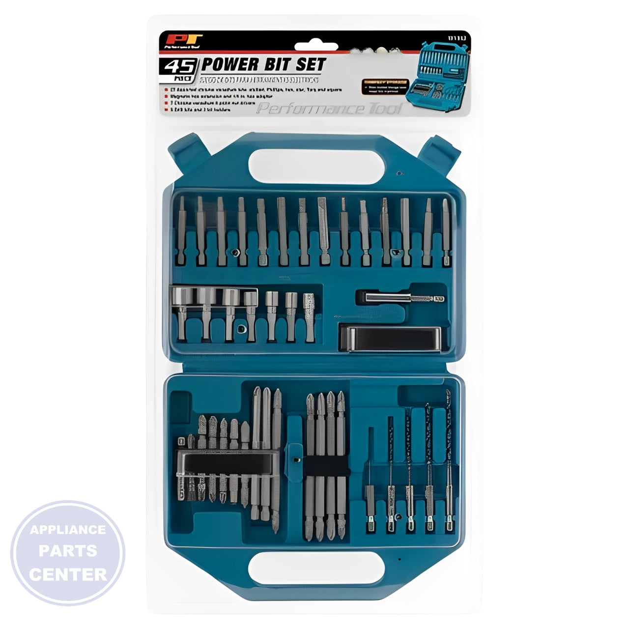 PERFORMANCE TOOL 45 PIECE POWER BIT SET W1352 - Main view showing versatile bits for various models