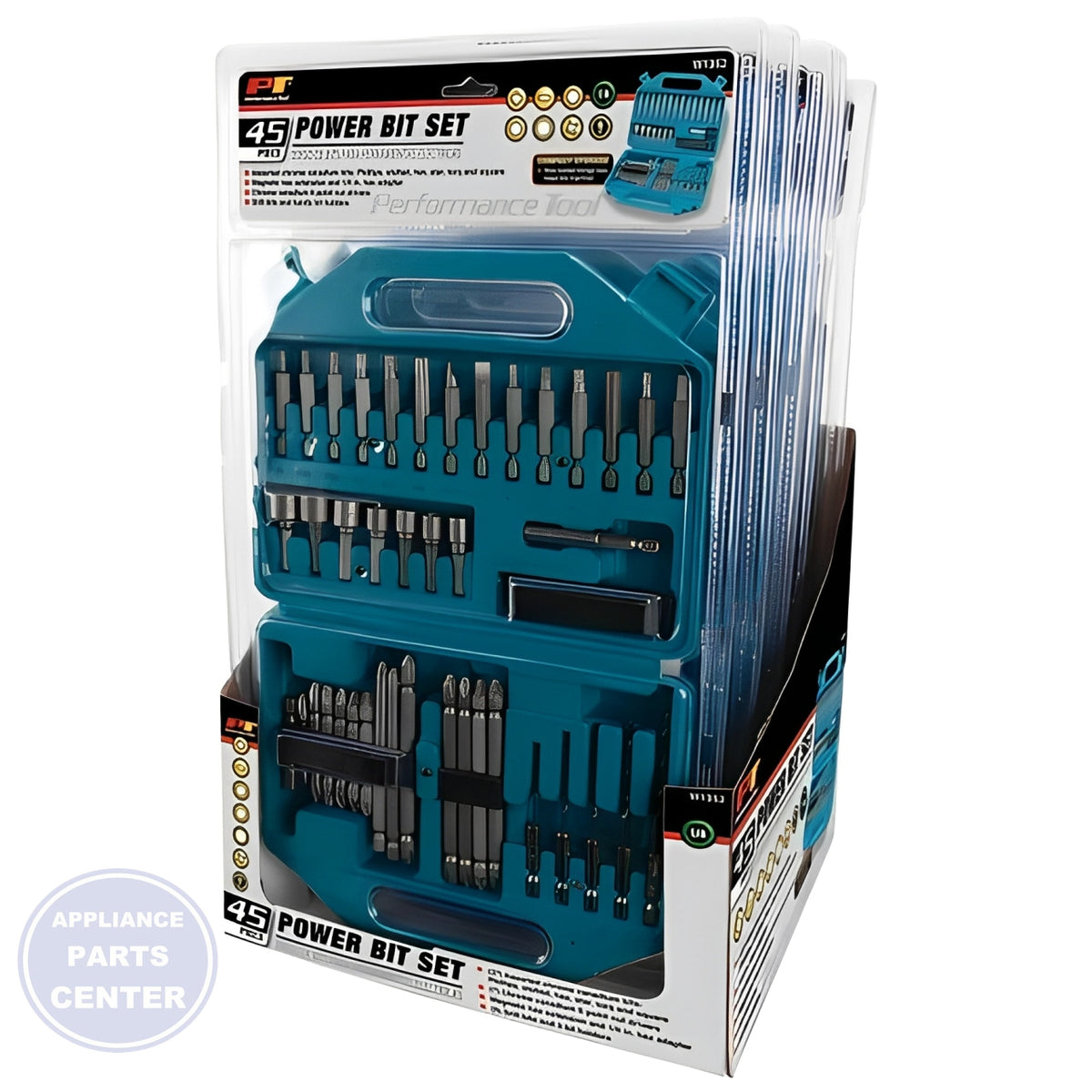 45 PIECE POWER BIT SET W1352 - Side view with durable construction details