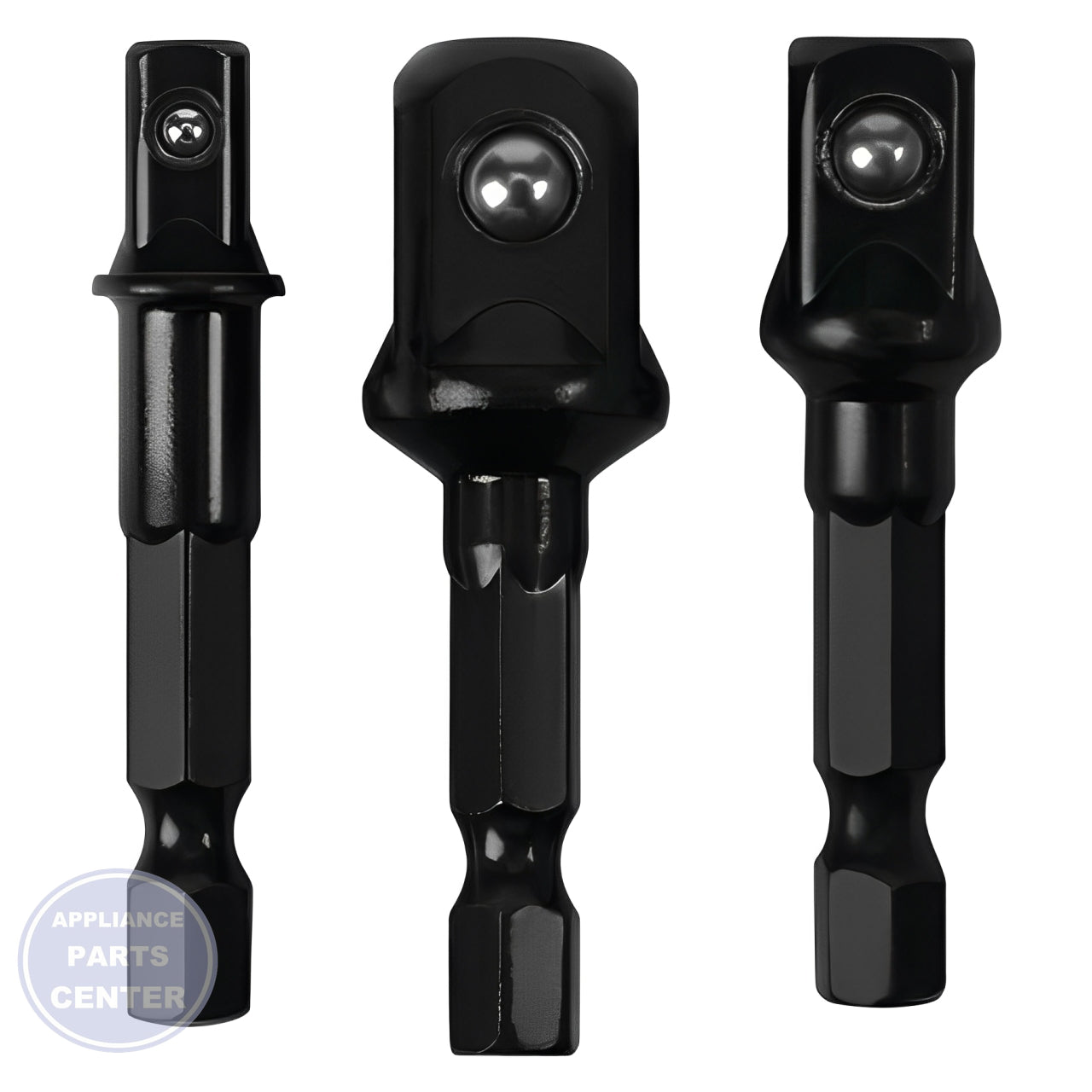 3 PC. POWER DRILL SOCKET AD - Side view with adjustable socket sizes