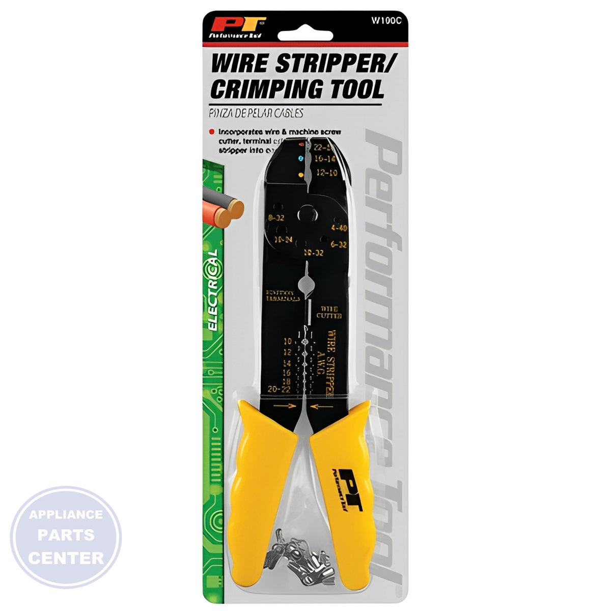 [Brand] W190C - Detailed view of precise wire crimping and stripping capabilities
