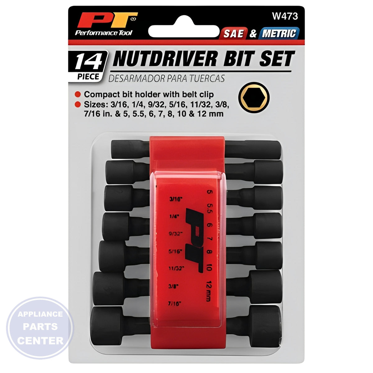 PERFORMANCE TOOL 14PC NUT DRIVER BIT SET W473 - Installation in [Specific Model] showing key mounting points