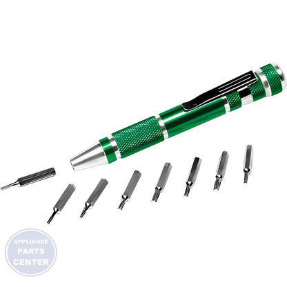 18PC PRECISION DRIVER SET W9169 - Side view with precise measurements and specifications