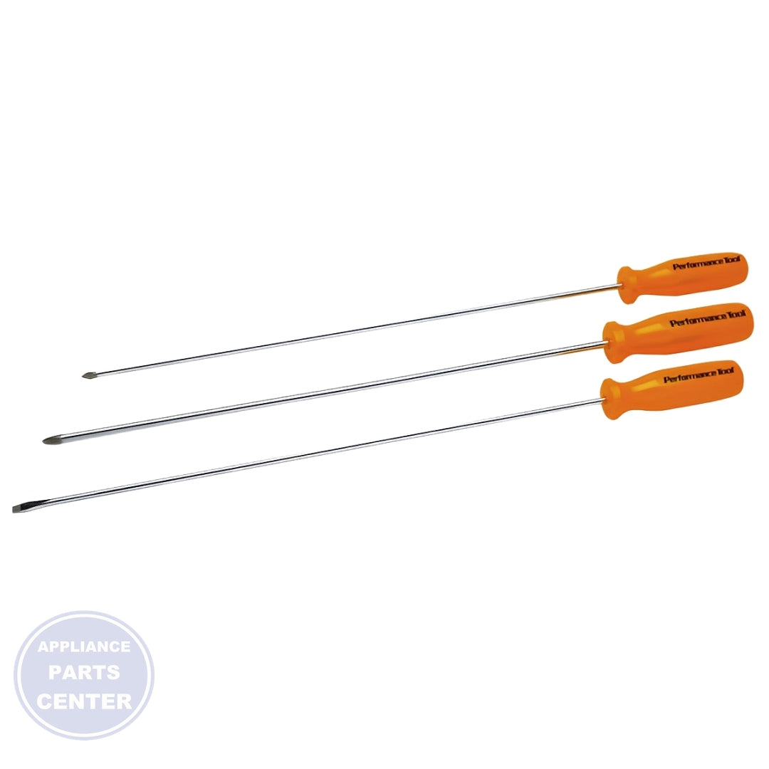 3PC LONG SHAFT SCREWDRIVER SET W924 - Detailed view of durable materials