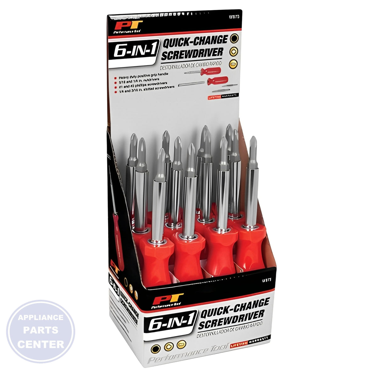 6-IN-1 SCREWDRIVER - Side view with ergonomic grip and precision tips
