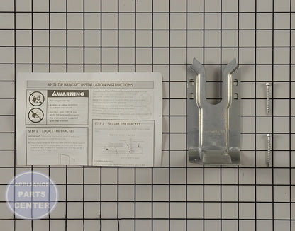 GE Anti Tip Bracket WB02T10415 - Main view showing secure anchor for GE, Kenmore, Hotpoint, RCA models