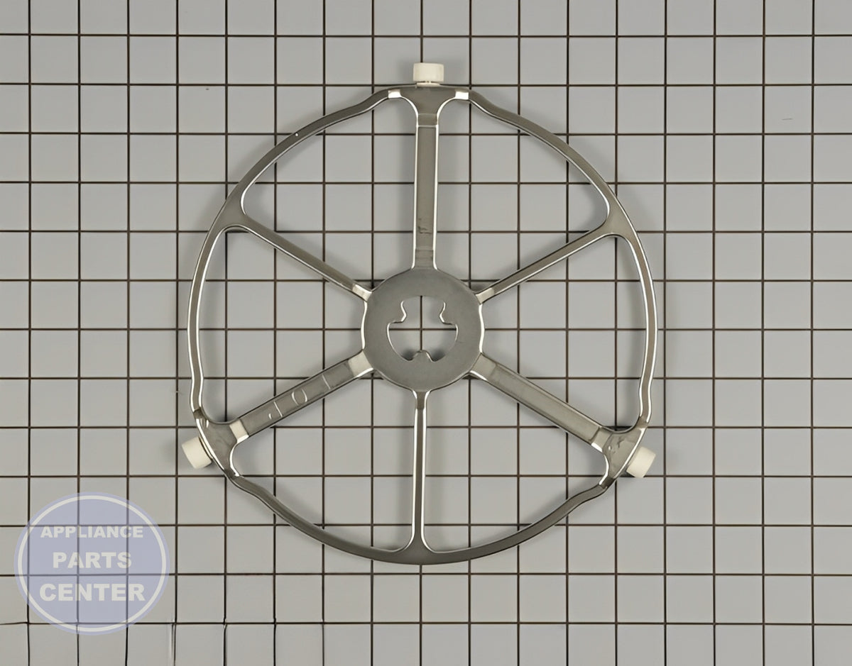 GE MICROWAVE ROTATING RING ASSEMBLY WB02X32600 - Main view showing glass tray support for GE models