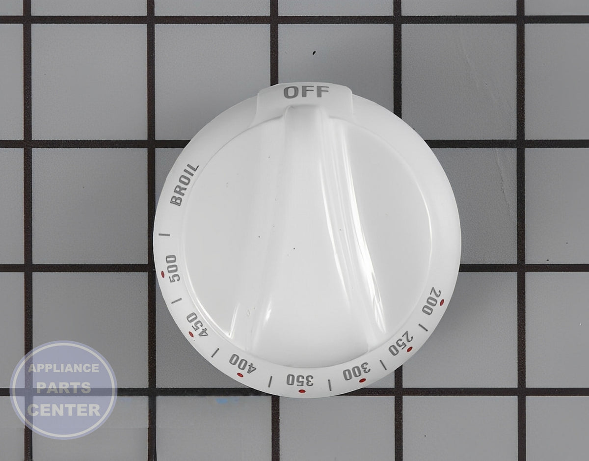 GE OVEN WHITE CONTROL KNOB WB03K10036 - Main view showing control temperature for GE models