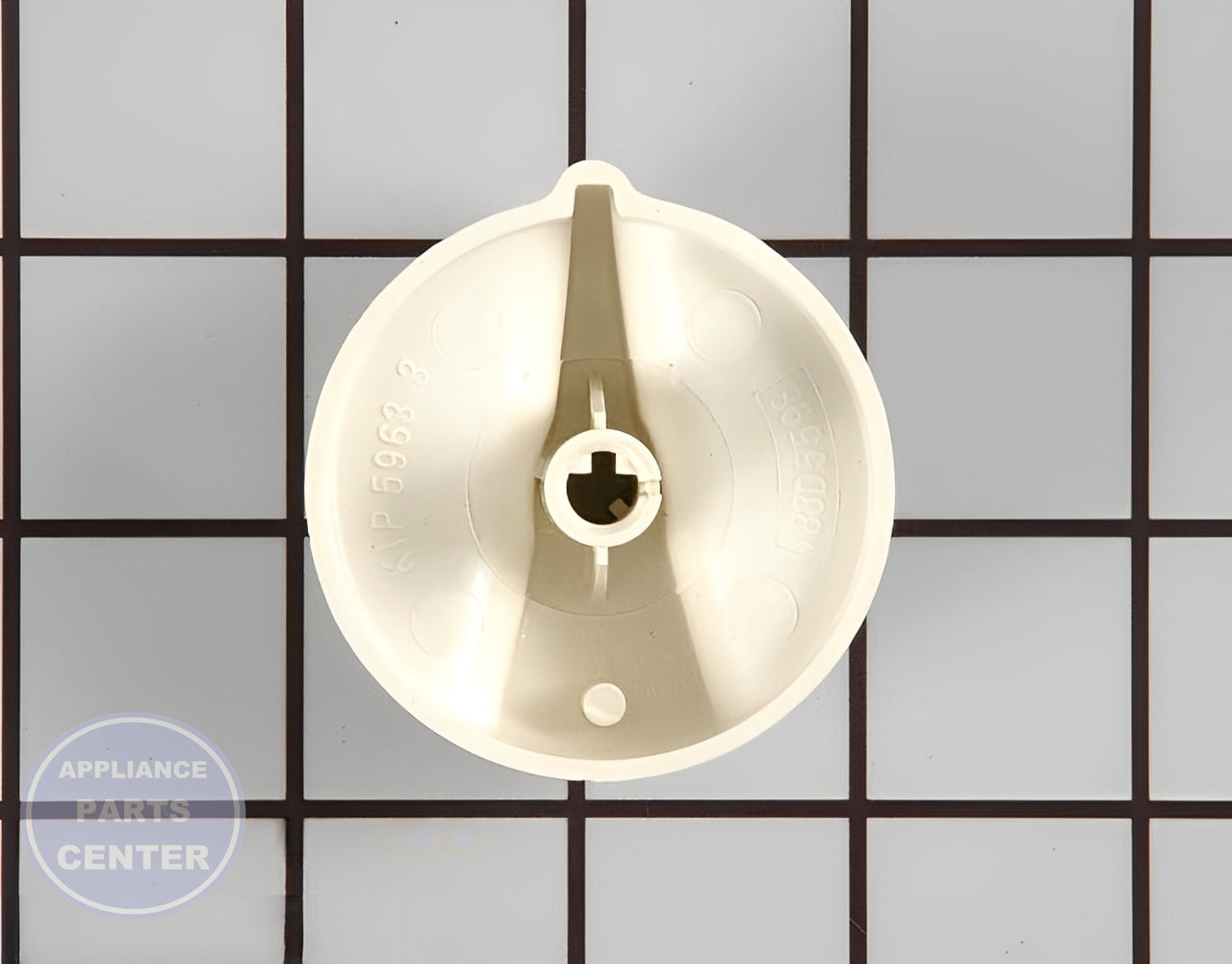 KNOB-TOB BURNERS BISQUE WB03K10099 - Side view with precise measurements