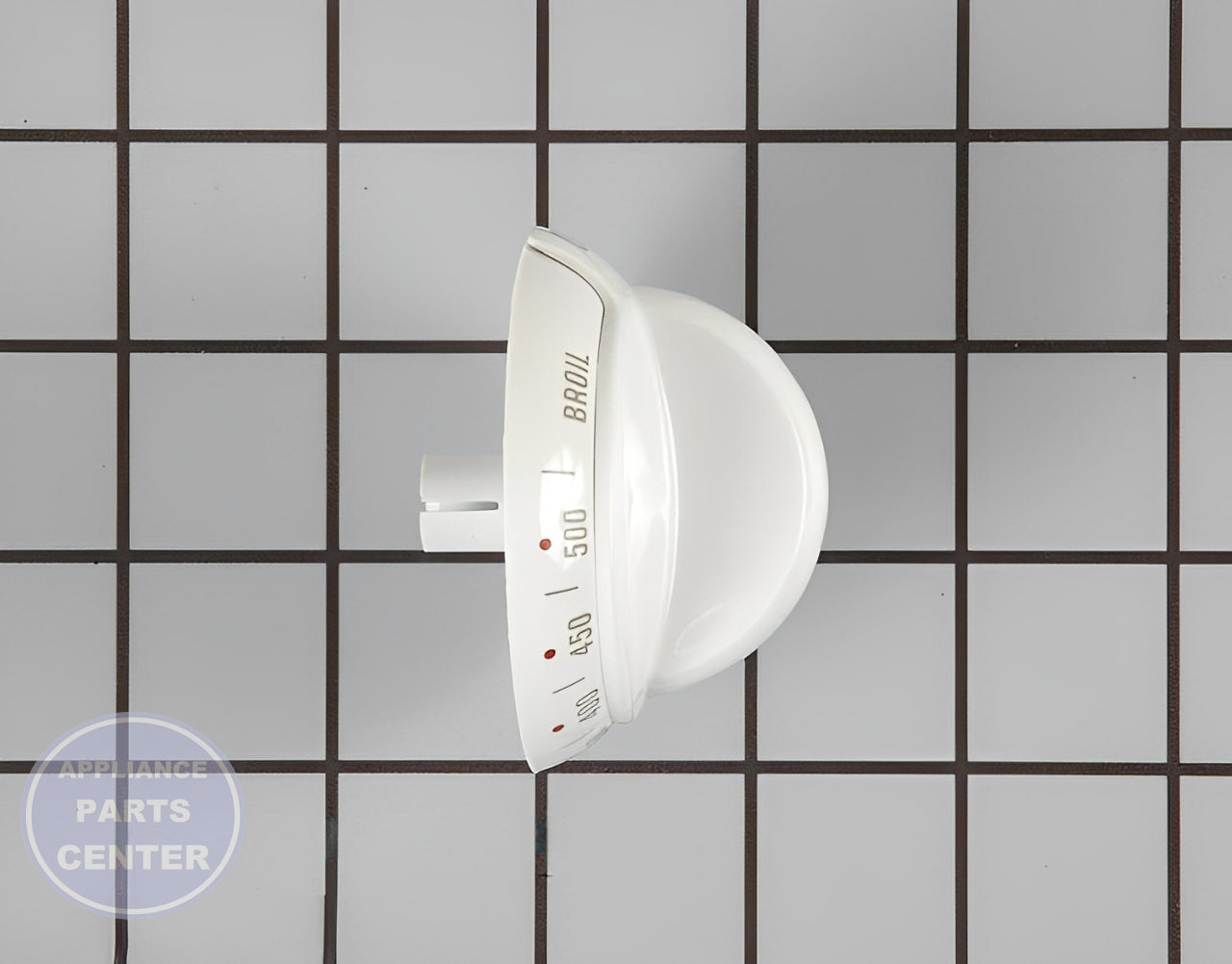 GE OVEN THERMOSTAT KNOB WB03K10144 - Side view with precise measurements