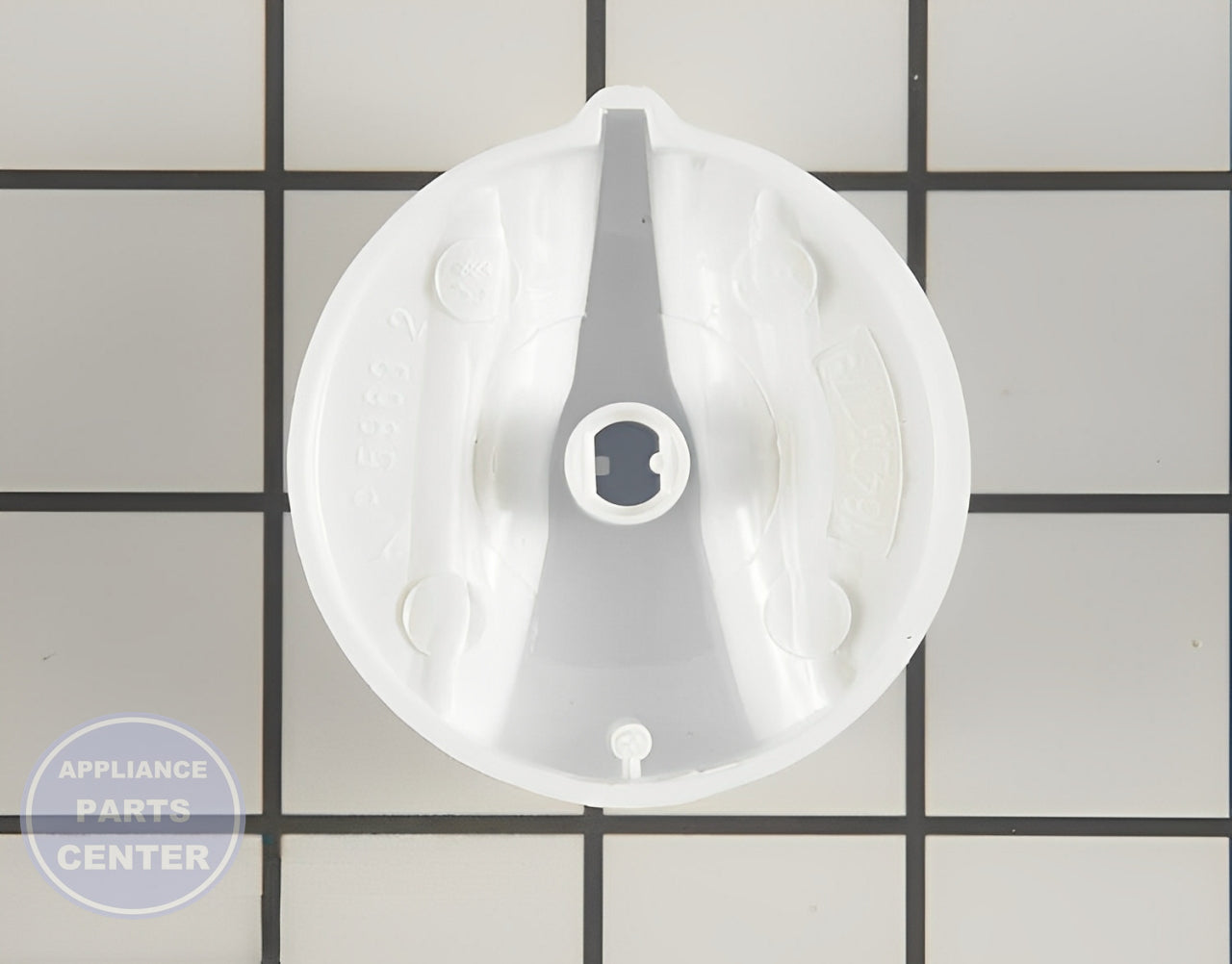 Knob WB03K10201 - Side view with 2-inch diameter specs
