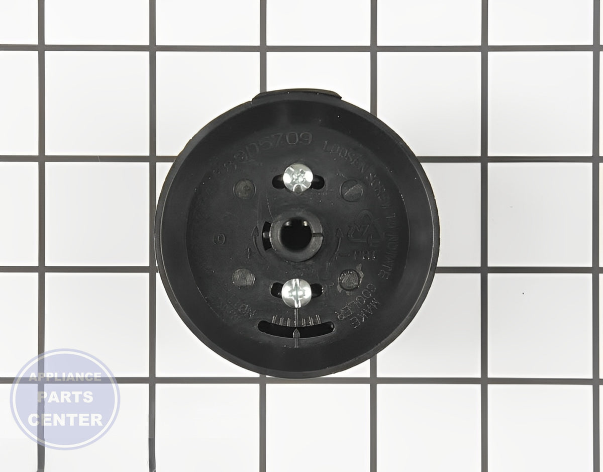 GE OVEN KNOB ASSEMBLY THERMOSTAT WB03K10206 - Side view with precise temperature control specs